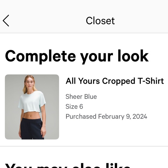 lululemon All Yours Cropped T-Shirt in sheer blue - Picture 8 of 8